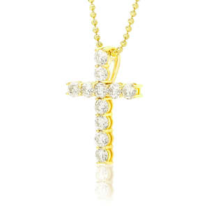 Colgante de Moissanita con Diseño de Cruz Cristiana Certificado por GRA, Oro de 14k, Estilo Hip Hop Unisex, Moda Urbana, 11 Piedras, Collar - Product Image 2