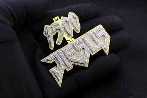 Colgante de Lujo con Letra Inicial Personalizada, Totalmente Cubierto de Moissanita, Plata de Ley 925, Bañado en Rodio, Estilo HipHop - Product Image 4