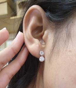 Moissanite 1CT Each Round Cut Diamond <b>Stud</b> Earrings Pushback 925 Sterling <b>Silver</b> Fine For Women's Proposal Gift For Engagement - Product Image 4