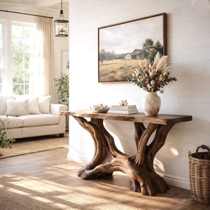 2026 Hot Selling Wholesale New Design Console Table with trunk Legs Long Entryway or Wall Table for Home or Villa - Product Image 3