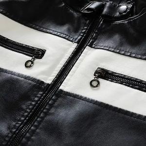 แจ็คเก็ตหนังผู้ชายแบบใหม่กันลมพร้อมซิป แจ็คเก็ตหนังสำหรับขี่มอเตอร์ไซค์ มีซิปด้านหน้า สี่กระเป๋า รุ่น CP-MLJ-05 - Product Image 2