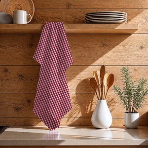 Beautiful Design Christmas <b>kitchen</b> <b>towel</b> 100% Cotton Eco Friendly Red Color Yarn Dyed <b>Kitchen</b> <b>Towel</b> for Christmas. - Product Image 1