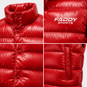 Custom Glossy Red Puffer Vest Men <b>Women</b> Winter Warm Sleeveless Jacket Quilted Gilet Windproof Shiny Bubble Coat Padded <b>Waistcoat</b> - Product Image 6