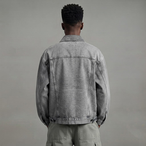 Top Trending article Acid wash <b>Custom</b> <b>Denim</b> <b>Jacket</b> for man 100% Cotton Vintage wash Windproof men's <b>jacket</b> with side pockets - Product Image 6