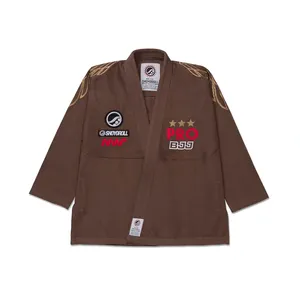 Kimono de Jiu Jitsu Brasileño Shoyorol Batch 102 Unisex para Adultos, Uniforme de Competición, Color Marrón, Duradero, 100% Algodón, 440g, Transpirable - Product Image 1