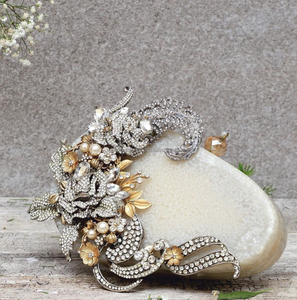 New Trendy Exclusive Mother of <b>Pearl</b> Clutch <b>Bag</b> for Women and Girls Evening Hand <b>Bag</b> for Women and Girls Wedding Hand <b>Bag</b> - Product Image 3