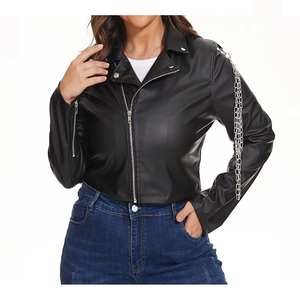 Stylish <b>Women's</b> Leather <b>Jacket</b> with Modern Casual Design Waterproof & Eco-Friendly Nylon Lining for Outdoor Daily Use - Product Image 1