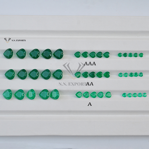 Pierre d'onyx verte naturelle de 4 mm, 6 mm, 8 mm, 10 mm, forme de cœur facetté, pierre précieuse en vrac, onyx, toutes tailles disponibles, commande en gros - Product Image 1