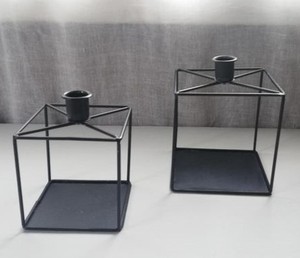Luxury Black Metal Square <b>Lantern</b> <b>Candle</b> <b>Holder</b> Handmade Metal Frame Design Home Decor <b>Lanterns</b> for Indoor Use - Product Image 1