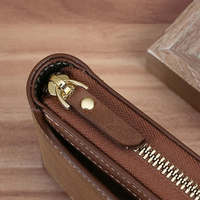 Dompet Pria Kulit Asli Bergaya Ramah Lingkungan dengan Kancing, Motif Batu, Desain Unik