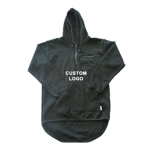 Sudadera con Capucha Negra para Hombre con Logotipo Personalizado, de Algodón y Felpa, Informal, para Otoño, con Bolsillo Frontal Estampado, Corte Regular - Product Image 1