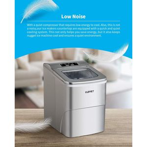 Macchina per il Ghiaccio da Banco Portatile con Display LCD, 9 Cubetti Pronti in 6 Minuti, Produzione 26 Libbre/Giorno, Capacità di Stoccaggio 60kg - Product Image 2