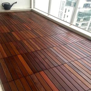 Baldosas de terraza entrelazadas de WPC marrón premium |   Tarima Exterior Compuesta Resistente a la Intemperie para Balcón, Patio y Terraza - Product Image 3