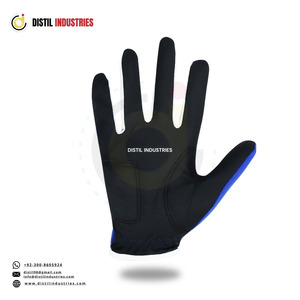 Gants de sport d'extérieur unisexes en cuir de mouton pur bleu-noir, doux et respirants, avec protection de la paume, vente en gros DISTIL INDUSTRIES - Product Image 4