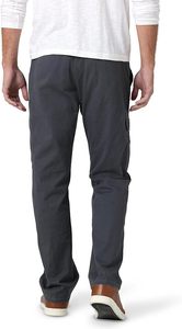 Pantalon cargo en toile gris foncé pour homme, coupe droite, plusieurs poches, respirant, style vêtement de travail, taille mi-haute, fermeture boutonnée, idéal pour l'automne - Product Image 2