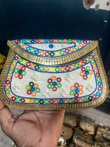 Nouvelle Pochette de Soirée et Sac à Main de Mariage en Mosaïque Kundan Faite à la Main, Qualité Supérieure, Élégante, pour Femme, Designer, Idéal pour Fêtes et Soirées, Prix Abordable - Product Image 3