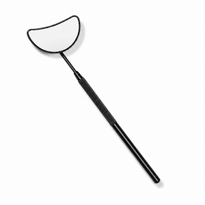 Handheld Pocket <b>Makeup</b> <b>Mirror</b> 3X <b>Magnifying</b> Single Side Moon Shape Stainless Steel Frame Black Handle - Product Image 6