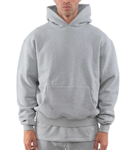 Sweat à capuche uni pour homme, coupe classique, en molleton de coton tricoté, idéal pour l'automne - Product Image 1