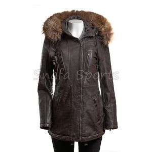 Chaquetas de Cuero Genuino con Cierre, Transpirables, de la Mejor Moda, de Pakistán, Cómodas y de Buena Calidad para Mujer - Product Image 6