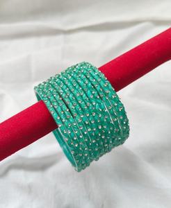 High Quality Indian Bridal <b>Bangle</b> Set Kundan Crystal <b>Bangles</b> Punjabi Kashmiri Churiyan for Wedding Dulhan Small changes occur - Product Image 2