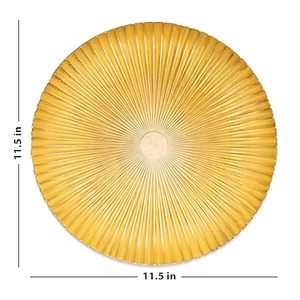 Yellow Circular Rattan <b>Wall</b> Decor <b>Plate</b> Minimalist Abstract Geometric Design Removable Hanging Decorative Accent - Product Image 2