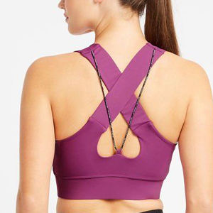 Soutien-gorge de sport asymétrique pour femme, personnalisable avec logo, haute couture, pour la gym et le fitness (OEM/ODM) - Product Image 2