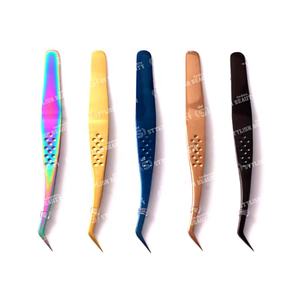 Pince à épiler d'extension de cils avec bec d'oiseau avec logo personnalisé en acier inoxydable en fibre pointue pour l'application de cils à volume classique - Product Image 2