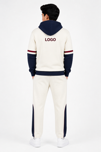 Custom Wholesale Men's Breathable Hooded Fleece Tracksuits-Polyester/Cotton Winter Casual <b>Jogging</b> <b>Suit</b>. - Product Image 2