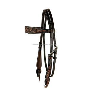 El principal proveedor indio ofrece calidad superior 100% de cuero de vaca occidental tallado Headstall Fabricante Mayorista - Product Image 2