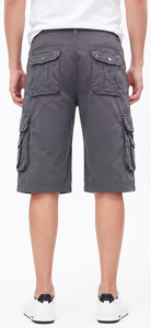 Pantaloncini Cargo da <span class=keywords><strong>Uomo</strong></span> Grigi a Vita Media con Coulisse, <span class=keywords><strong>Bermuda</strong></span> Casual in Tela 100% Cotone, Traspiranti con Tasche - Product Image 2