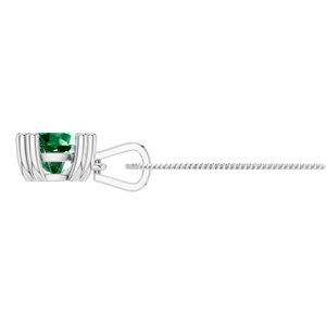 Élégant collier en or blanc pendentif en émeraude naturelle en argent sterling 925 bijoux fins pour femmes pendentifs à breloque en pierres précieuses vertes - Product Image 2