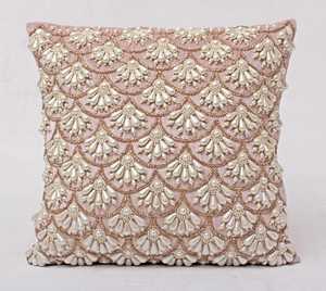 Cheap Luxury Handmade Beaded Pillow Cover with Customizable Floral Embroidery for Sofa Armchair Bed Home Decor - Product Image 6