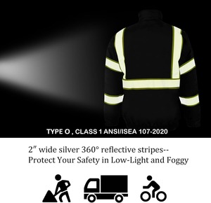 Custom Winter Safety Jacket Insulated <b>Hi</b> Vis Workwear Premium Manufacturer Bulk Production - Product Image 6