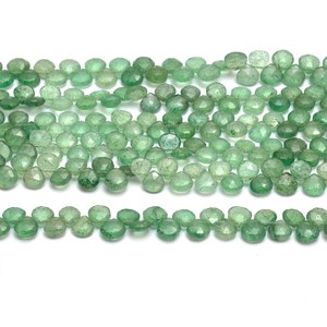 AAA+ Quartz 5mm-7mm Faceted Heart Briolette Beads Natural Green Strawberry Quartz Semi Precious Gemstone Loose Beads For Jewelry - Product Image 2
