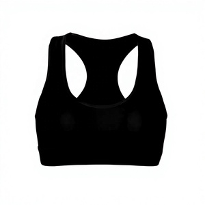 Soutien-gorge de sport noir pour femme, dos nageur, maintien élevé, idéal yoga et fitness - Product Image 1