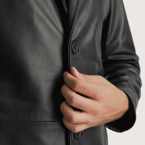 Furat Leathers – Manteau d'hiver professionnel pour homme en cuir noir, double boutonnage, fermeture éclair frontale, col montant, respirant, coupe-vent, décontracté - Product Image 4