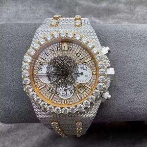 Splendide Montre de Luxe en Diamant avec Boîtier en Argent et Cristal Saphir, Moissanite, Mouvement Quartz Analogique ETA 28mm, Étanche 10m – Idéal Cadeau Bijou - Product Image 2