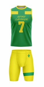 Maillots de football 7v7 personnalisés imprimés par transfert thermique de haute qualité, tenues de compression respirantes sans manches ajustables pour le flag football 7x7 - Product Image 3