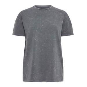 Camiseta Extra Grande de Cuello Redondo para Mujer, de Algodón Lavado, Corte Holgado, Manga Corta, para Todas las Temporadas, Color Gris - Product Image 3