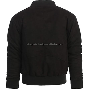 OEM Wholesale 100% High Quality Custom-Made Stand <b>Windbreaker</b> <b>Men's</b> Dark <b>Black</b> Fleece Jacket Zipper Plain Fashion Winter Jacket - Product Image 2