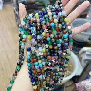 Perles rondes en pierre naturelle de jaspe, perles de guérison énergétique, pierres précieuses rondes aléatoires pour la fabrication de bracelets, colliers et bijoux DIY - Product Image 3