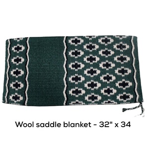 Manta de Lana para Silla de Montar Western 32x34 Turquesa Navajo de Alta Calidad Lista para Enviar a EE. UU. con Envío Gratuito - Product Image 2