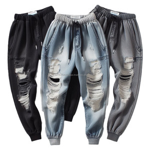 Pantalones vaqueros de moda para mujer, pantalones para correr, ropa informal estilo Hip Hop, versátiles para todas las estaciones, pantalones vaqueros tejidos para correr - Product Image 6