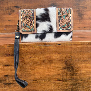 Meilleure vente sac de messager de mode pour femmes à bandoulière à la mode ensembles combinés sac fourre-tout et pochette en cuir de vachette véritable léger - Product Image 6