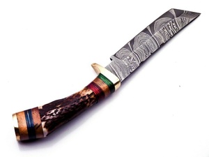 Cuchillo Skinner de Acero de Damasco con Empuñadura Cómoda Personalizable OEM, Calidad Premium para Caza al Aire Libre - Product Image 3