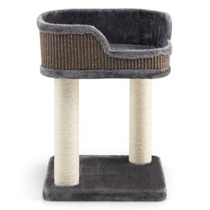Cuccia Moderna in Legno per Gatti con Tiragraffi e Ampia Posa in Peluche per Interni/Ufficio - Product Image 1