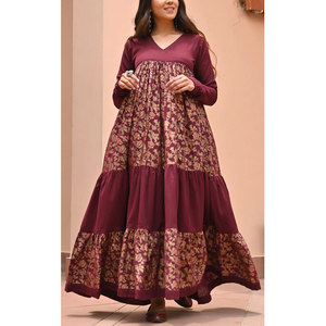 Vestido largo estampado para mujer, diseño estampado hermoso, tela cómoda, elegante, informal, para salidas diarias - Product Image 4