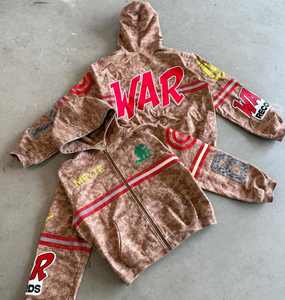 Urban Fashion Eco-Friendly Reversible Acid <b>Wash</b> Winter Heavyweight Solid Casual Track Suit Custom Logo Private Label Wholesale - Product Image 3