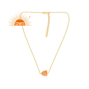 Meilleure vente 925 argent Sterling 18K plaqué or naturel Citrine pierre précieuse pendentif collier Demi bijoux fins pour les femmes cadeau pour - Product Image 3