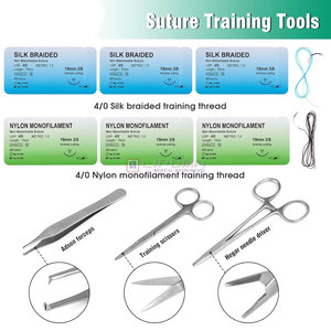 Complete Suture Kit Advanced Suture Stitching <b>Practice</b> Kit 19 Pre Cut Wounds Medic Instruments Assorted Sutures <b>Practice</b> - Product Image 2